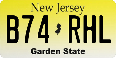 NJ license plate B74RHL