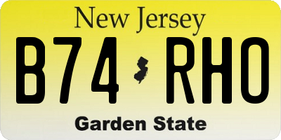 NJ license plate B74RHO