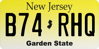 NJ license plate B74RHQ