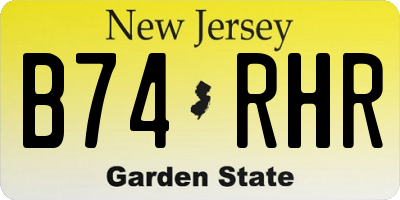 NJ license plate B74RHR
