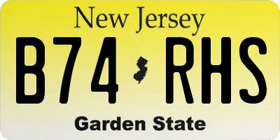 NJ license plate B74RHS