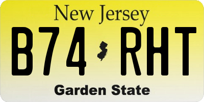 NJ license plate B74RHT