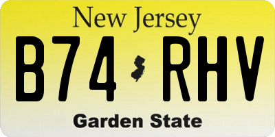 NJ license plate B74RHV