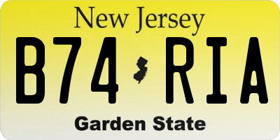 NJ license plate B74RIA