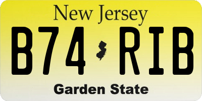 NJ license plate B74RIB