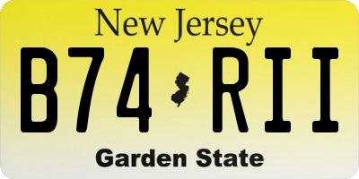 NJ license plate B74RII