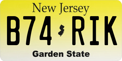 NJ license plate B74RIK