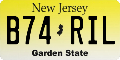 NJ license plate B74RIL