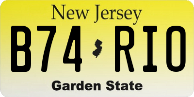 NJ license plate B74RIO