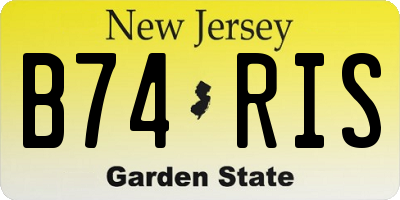 NJ license plate B74RIS