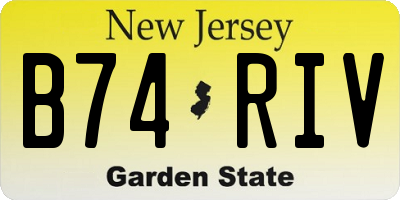 NJ license plate B74RIV