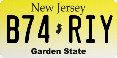 NJ license plate B74RIY