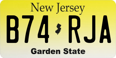 NJ license plate B74RJA