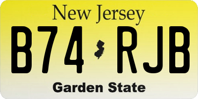 NJ license plate B74RJB