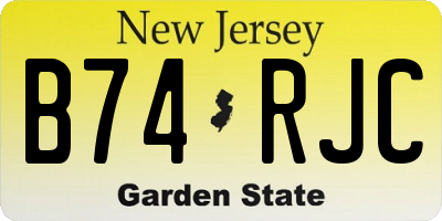 NJ license plate B74RJC