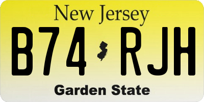 NJ license plate B74RJH