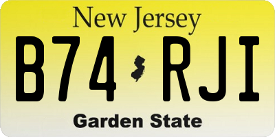 NJ license plate B74RJI