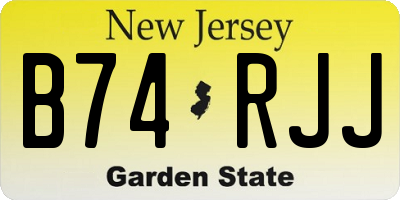 NJ license plate B74RJJ
