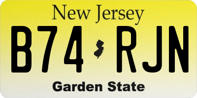 NJ license plate B74RJN