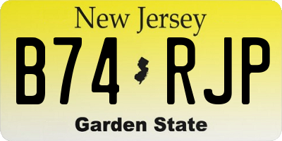 NJ license plate B74RJP