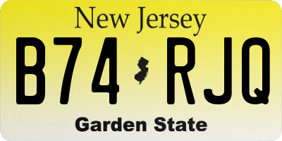 NJ license plate B74RJQ