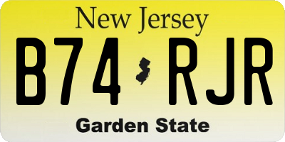 NJ license plate B74RJR