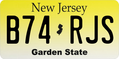 NJ license plate B74RJS