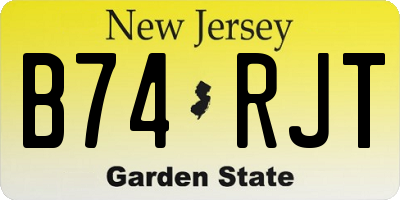 NJ license plate B74RJT