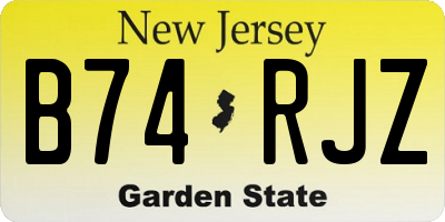 NJ license plate B74RJZ
