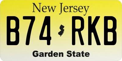 NJ license plate B74RKB