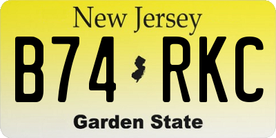 NJ license plate B74RKC