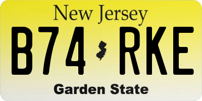 NJ license plate B74RKE