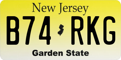 NJ license plate B74RKG