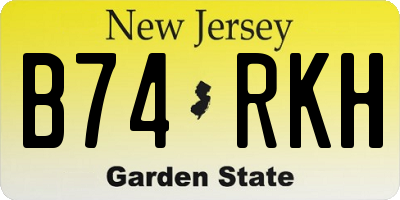 NJ license plate B74RKH