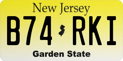 NJ license plate B74RKI