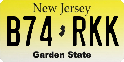 NJ license plate B74RKK