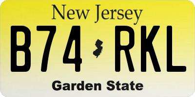 NJ license plate B74RKL