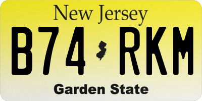 NJ license plate B74RKM
