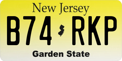NJ license plate B74RKP