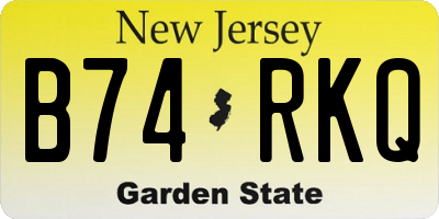 NJ license plate B74RKQ