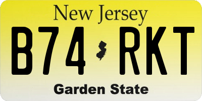 NJ license plate B74RKT