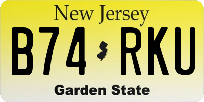NJ license plate B74RKU