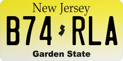 NJ license plate B74RLA
