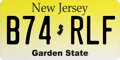 NJ license plate B74RLF