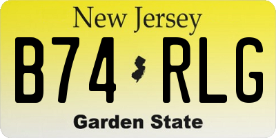 NJ license plate B74RLG