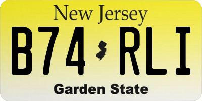NJ license plate B74RLI