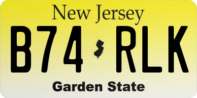 NJ license plate B74RLK