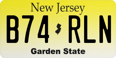 NJ license plate B74RLN