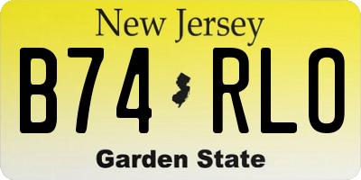 NJ license plate B74RLO