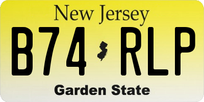 NJ license plate B74RLP